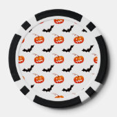 Halloween Pumpkins und Fledermäuse, Trick oder Tre Pokerchips (Rückseite)