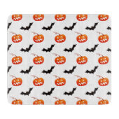 Halloween Pumpkins und Fledermäuse, Trick oder Tre Schneidebrett (Vorderseite)