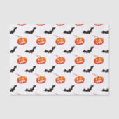 Halloween Pumpkins und Fledermäuse, Trick oder Tre Seidenpapier (Vorderseite)