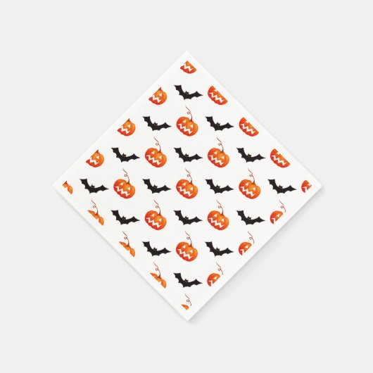 Halloween Pumpkins und Fledermäuse, Trick oder Tre Serviette (Ecke)