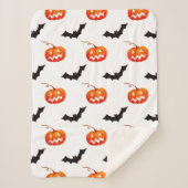 Halloween Pumpkins und Fledermäuse, Trick oder Tre Sherpadecke (Vorderseite)