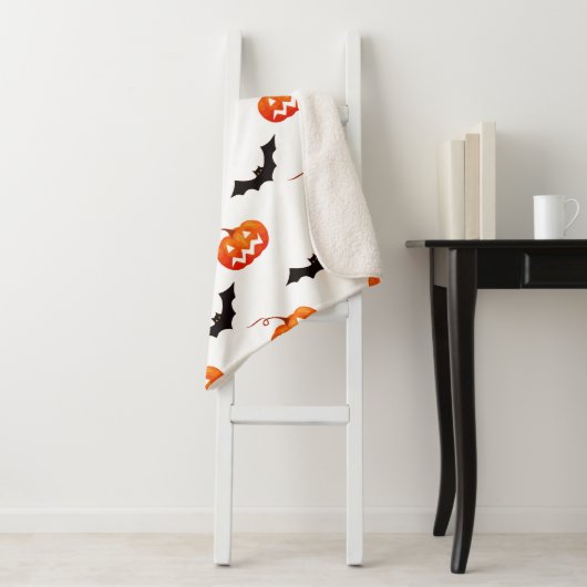 Halloween Pumpkins und Fledermäuse, Trick oder Tre Sherpadecke (Beispiel)