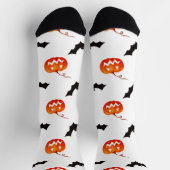 Halloween Pumpkins und Fledermäuse, Trick oder Tre Socken (Oben)