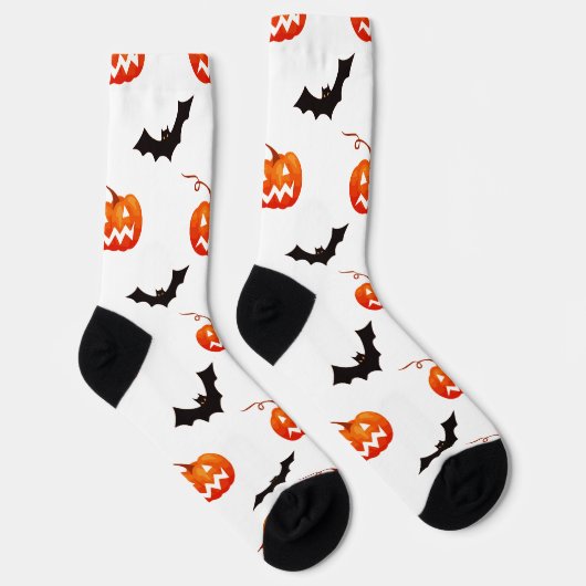 Halloween Pumpkins und Fledermäuse, Trick oder Tre Socken (Rechts)