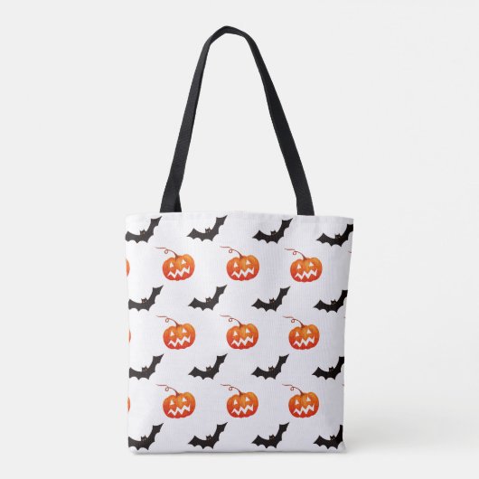 Halloween Pumpkins und Fledermäuse, Trick oder Tre Tasche (Rückseite)
