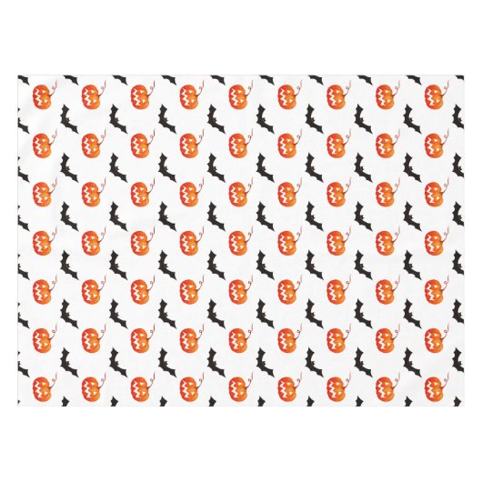 Halloween Pumpkins und Fledermäuse, Trick oder Tre Tischdecke (Vorderseite (Horizontal))