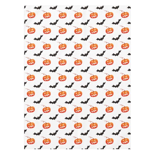 Halloween Pumpkins und Fledermäuse, Trick oder Tre Tischdecke (Vorderseite)