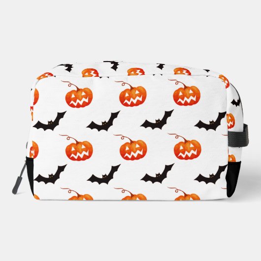 Halloween Pumpkins und Fledermäuse, Trick oder Tre Waschbeutel (Rückseite)