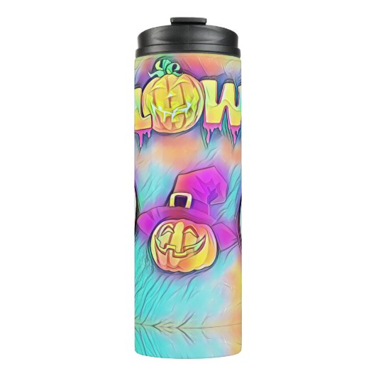Halloween Pumpkins und Ghost Thermosbecher (Vorderseite)