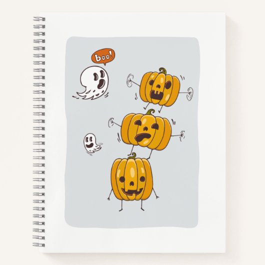 Halloween Pumpkins und Ghosts Notebook Notizblock (Vorderseite)