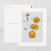 Halloween Pumpkins und Ghosts Postcard Postkarte (Vorne/Hinten)