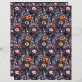 Halloween Pumpkins und Grabstein Scrapbook Paper