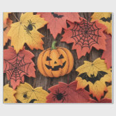 Halloween Pumpkins und Herbstleaves Wrapping Papp Geschenkpapier (Flach)