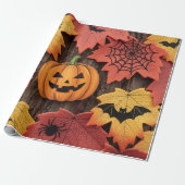 Halloween Pumpkins und Herbstleaves Wrapping Papp Geschenkpapier (Ungerollt)