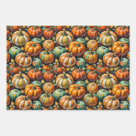 Halloween, Pumpkins und Hexen. Kürbis, Fall Geschenkpapier Set