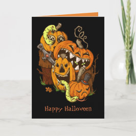 Halloween Pumpkins und Schlangen Grußkarte Karte