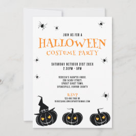 Halloween Pumpkins und Spiders Party Einladung