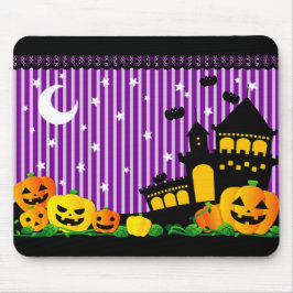Halloween Pumpkins und Spuk Haus Mousepad