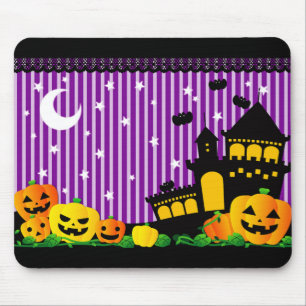 Halloween Pumpkins und Spuk Haus Mousepad