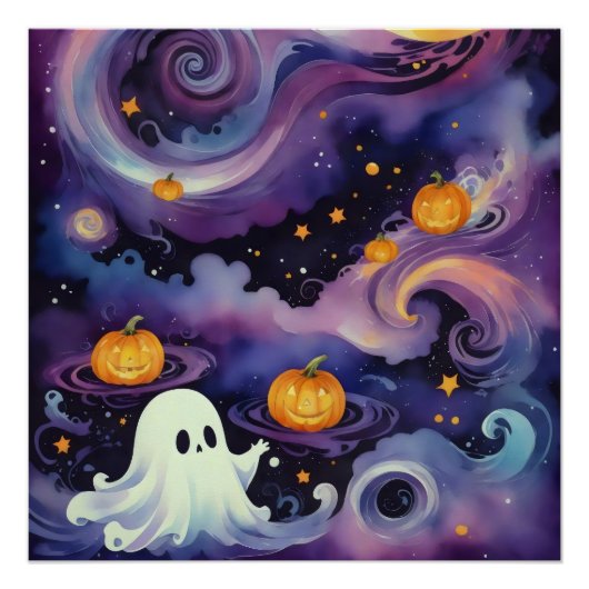 Halloween Pumpkins und Starry Ghost Poster (Vorderseite)