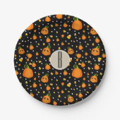 Halloween Pumpkins Whimsisches Pattern Party Pappteller (Vorderseite)