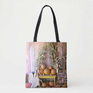 Halloween Pumpkins Wood Heart Herbsttasche Tasche