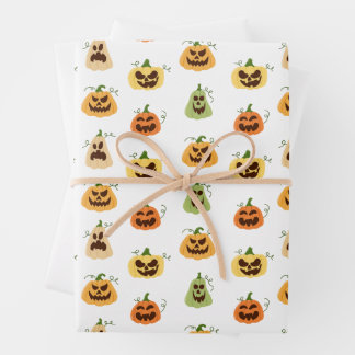 Halloween Pumpkins Wrapping Paper Geschenkpapier Set