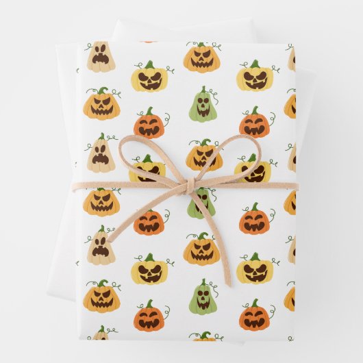 Halloween Pumpkins Wrapping Paper  Geschenkpapier Set (Beispiel)