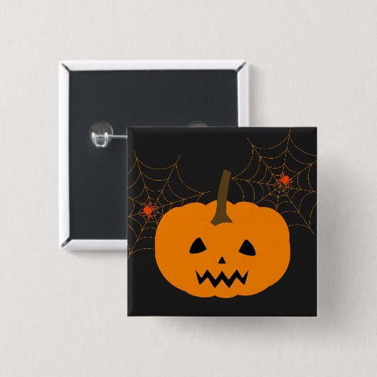 Halloween-Pumpknopf Button (Vorne & Hinten)