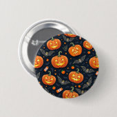 Halloween-Pumpknopf Button (Vorne & Hinten)