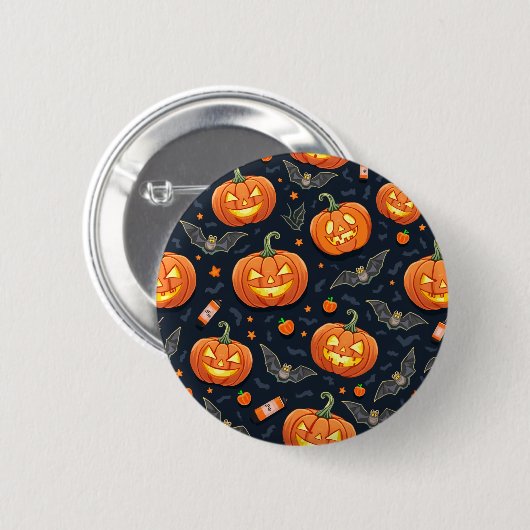 Halloween-Pumpknopf Button (Vorne & Hinten)