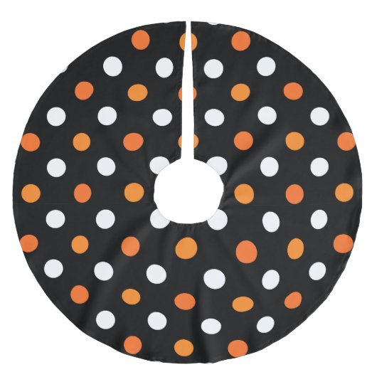 Halloween Punkte Polyester Weihnachtsbaumdecke (Vorderseite)