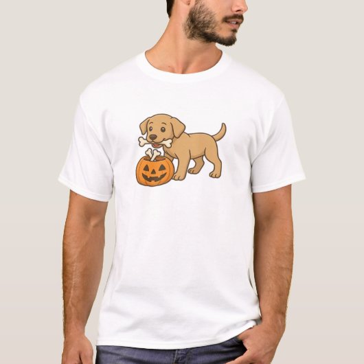 Halloween Pup with Bones and Pumpkin Pal Classic T T-Shirt (Vorderseite)