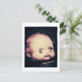 Halloween Puppenkopf Postkarte (Stehend Vorderseite)