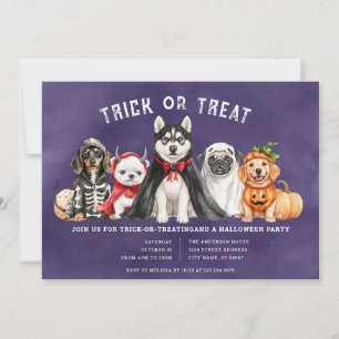 Halloween Puppies Trick oder Treat Party Einladung