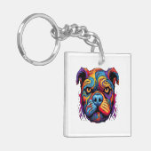 Halloween Puppy #3 Digitale Kunst Schlüsselanhänger (Vorderseite links)