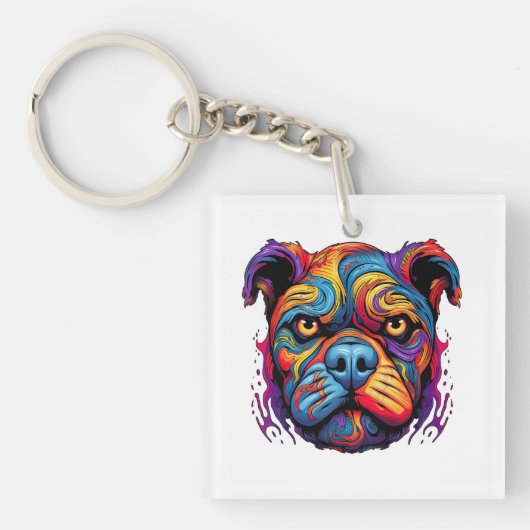 Halloween Puppy #3 Digitale Kunst Schlüsselanhänger (Vorderseite)