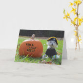 Halloween Puppy! Karte (Gelbe Blume)