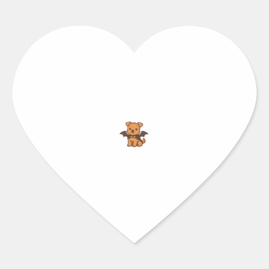 Halloween Puppy Love � Kawaii Dog Art Classic T-Sh Herz-Aufkleber (Vorderseite)