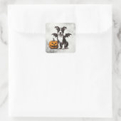 Halloween Puppy Quadratischer Aufkleber (Tasche)
