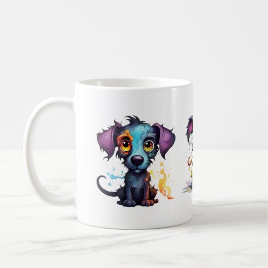 Halloween Pups Illustrationen Kaffeetasse (Links)