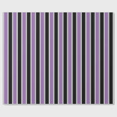Halloween Purple Black Stripes Geschenkpapier (Flach)