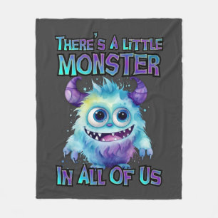 Halloween Purple Monster Fleecedecke