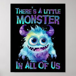 Halloween Purple Monster Poster