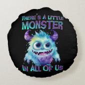 Halloween Purple Monster Rundes Kissen (Rückseite)