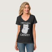 Halloween Purranormal Cativity Ghost Cat T-Shirt (Vorderseite Vollansicht)