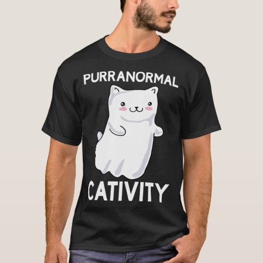 Halloween  Purranormal Cativity Ghost Cat T-Shirt (Vorderseite)