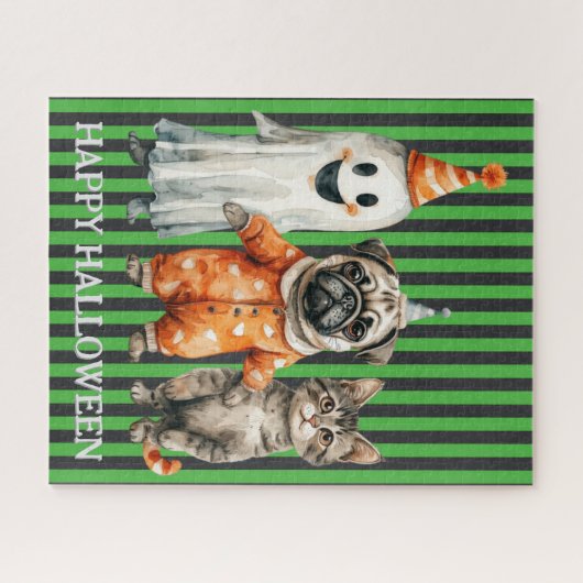 Halloween-Puzzle für Katzen und Hunde Puzzle (Horizontal)