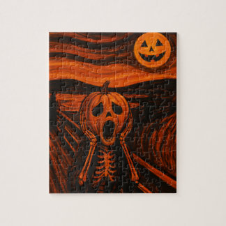 Halloween Puzzle - Pumpkin Skelett "Der Schrei"