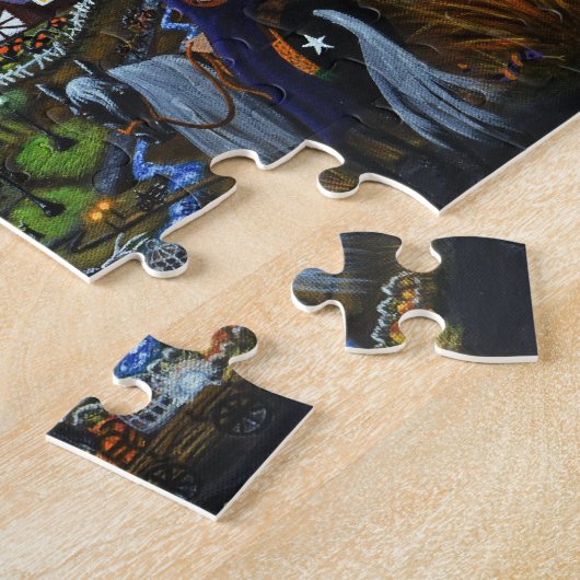 Halloween-Puzzlespiel, Hexen, Schule, Uni Puzzle (Seite)